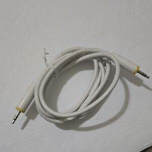 White Audio Cable with Yellow Accents